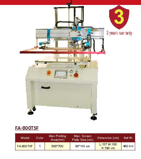 Servo Motor screen printing machine by vacuum-FA-800TSF