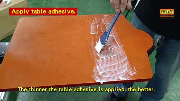  Does the table adhesive need to be applied?