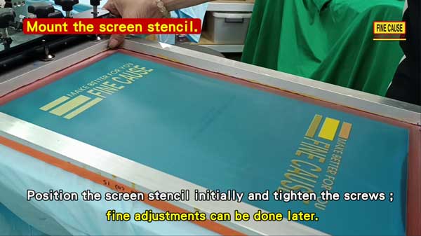 Screen stencil position adjustment