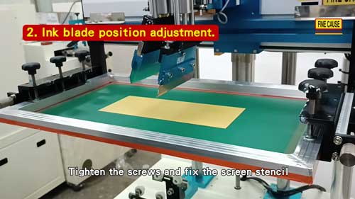 2. Ink blade position adjustment.