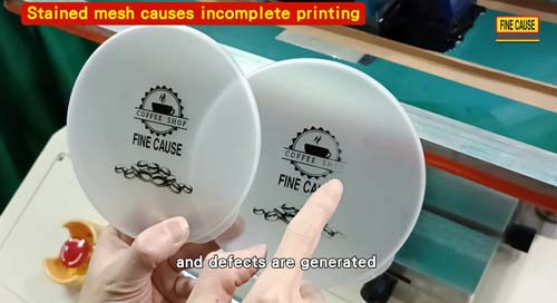 Stained mesh causes incomplete printing