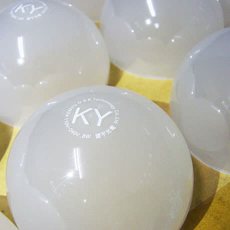 Pad printing-semi-circular bulb shell printing