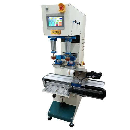 2-Color Pad Printing Machine with Servo Slide Table and Rotation Mechanism (Add Thermostatic Printing System)